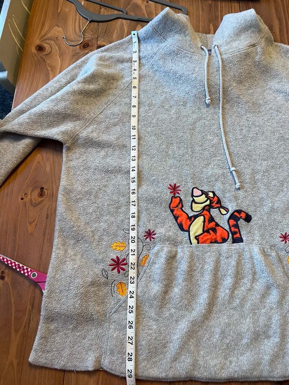 Disney Tigger Hoodie Size 14W/16W Gray Terry Embroidered - Picture 6 of 6
